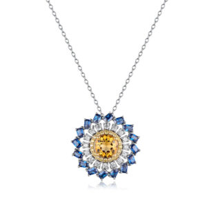Distinctive diamond pendant photography, showcasing a beautifully crafted, unique design with sparkling gemstones, set against a contrasting background for visual impact.